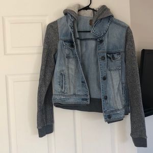 Layered denim jacket